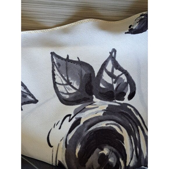 Vtg Black White Floral A-Line Skirt Striped Sheer Whimsygoth Fairygrunge 28" Med - Picture 3 of 9